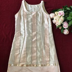 Custom made champagne silk dress